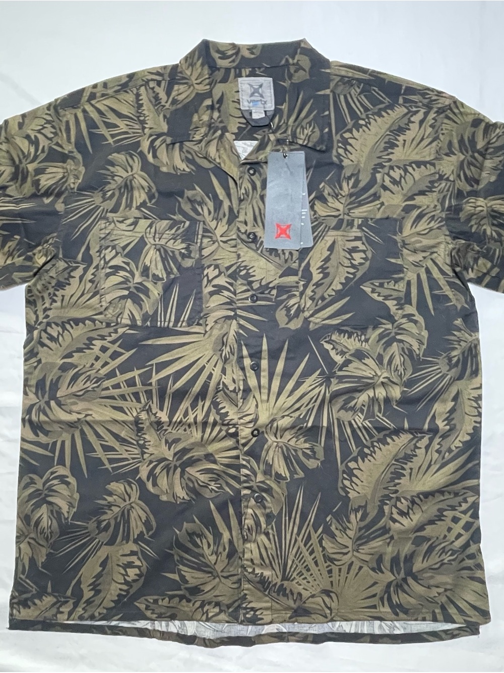 Vertx Short Sleeve Button Up Shirt Tropical Floral Print Men’s Large NWT